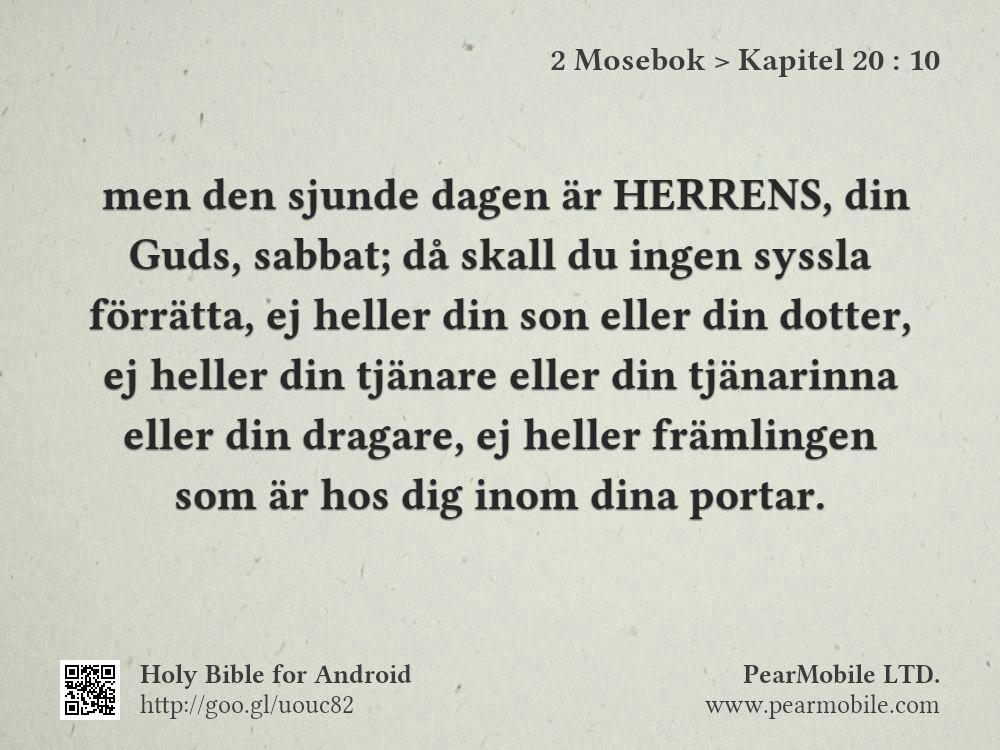 2 Mosebok, Kapitel 20:10